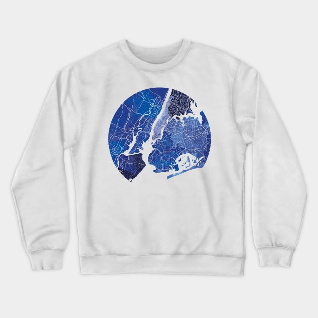 New York City Map Crewneck Sweatshirt by polliadesign